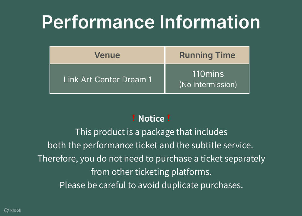 Musical #0528 Ticket in Seoul