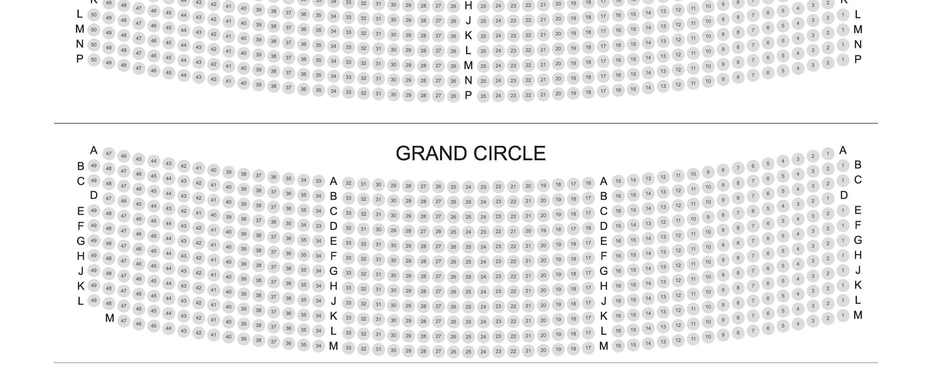 Rencana Tempat Duduk Teater Lyceum