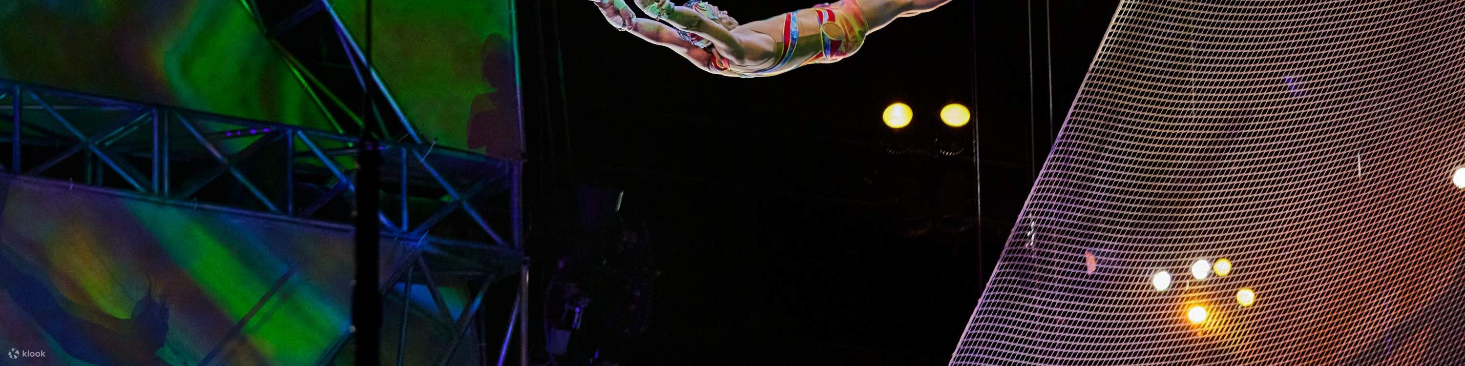 當雜技演員登上舞臺，在空中互相擺動時，請抓緊！