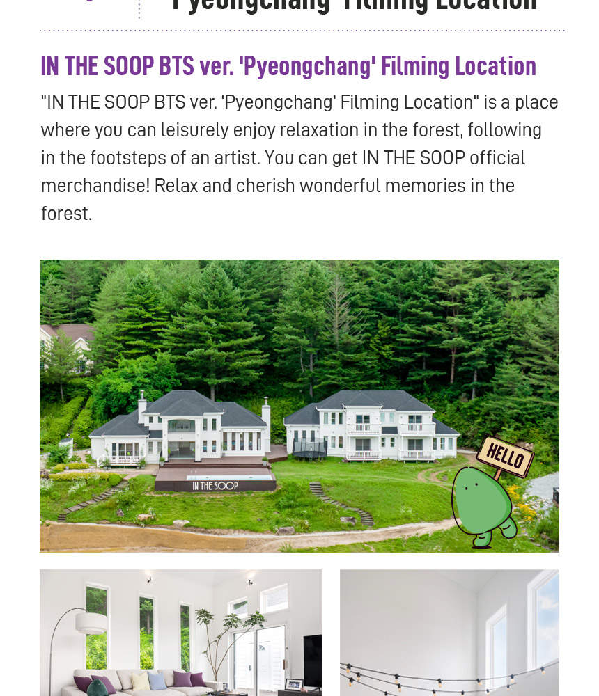 IN THE SOOP BTS Ver. 'PyeongChang' Filming Location STAY TOUR Klook