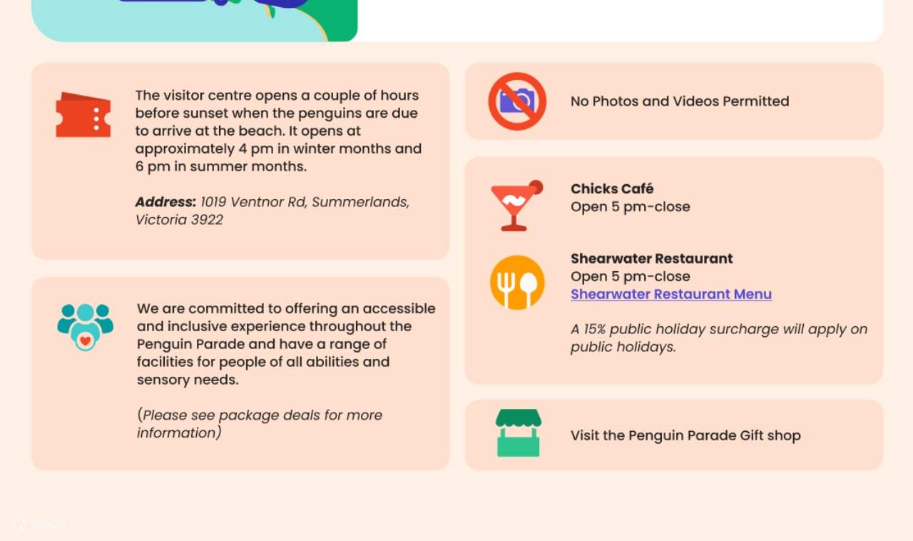 Billet pour la parade des manchots de Phillip Island