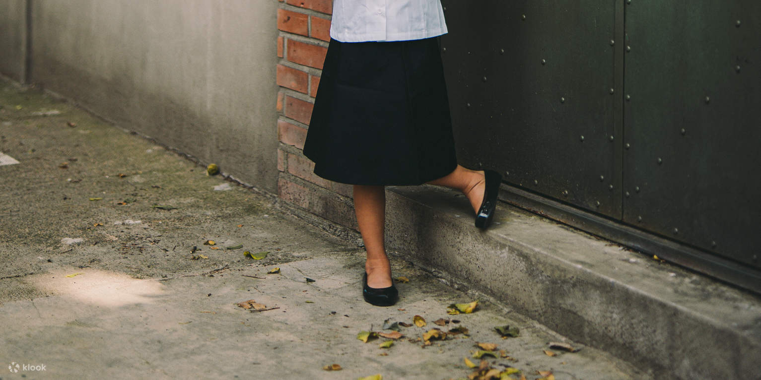 Servizio fotografico con uniforme scolastica coreana vintage