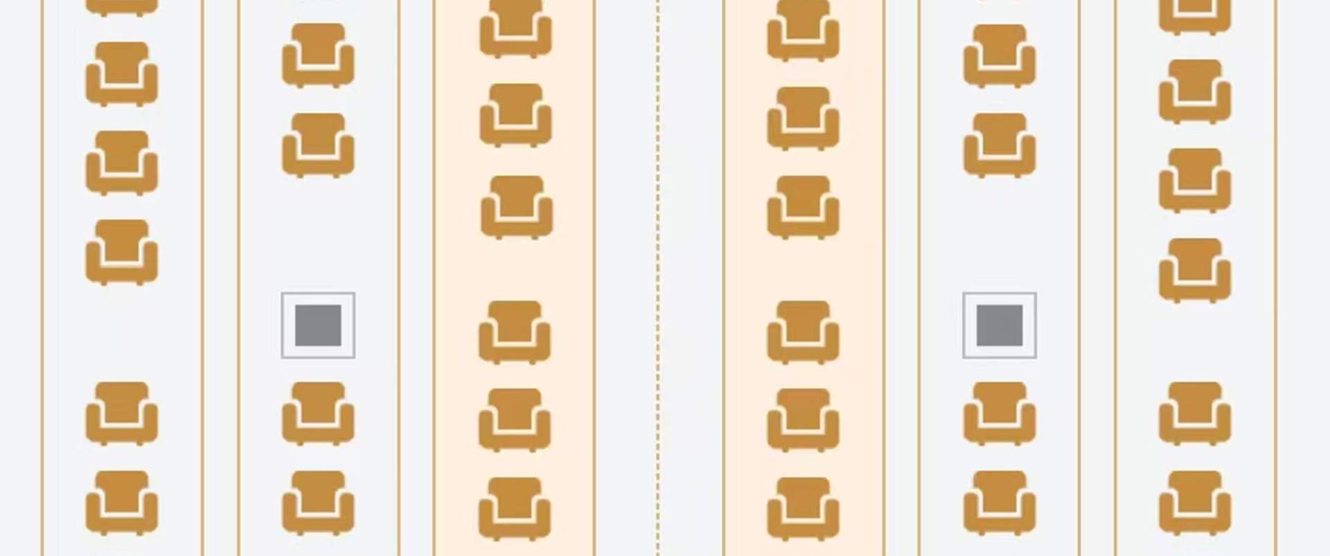 The Grand Tang Dynasty Show seating chart shows different viewing experiences for different seats.