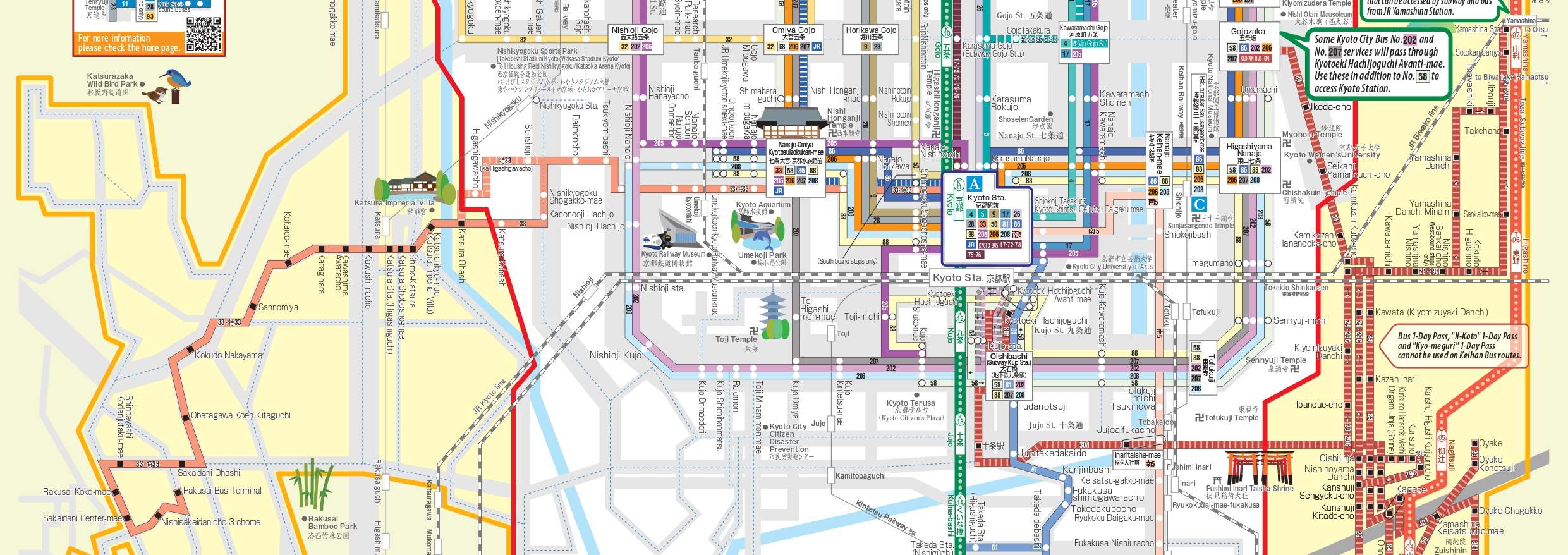 Plan de la ville de Kyoto