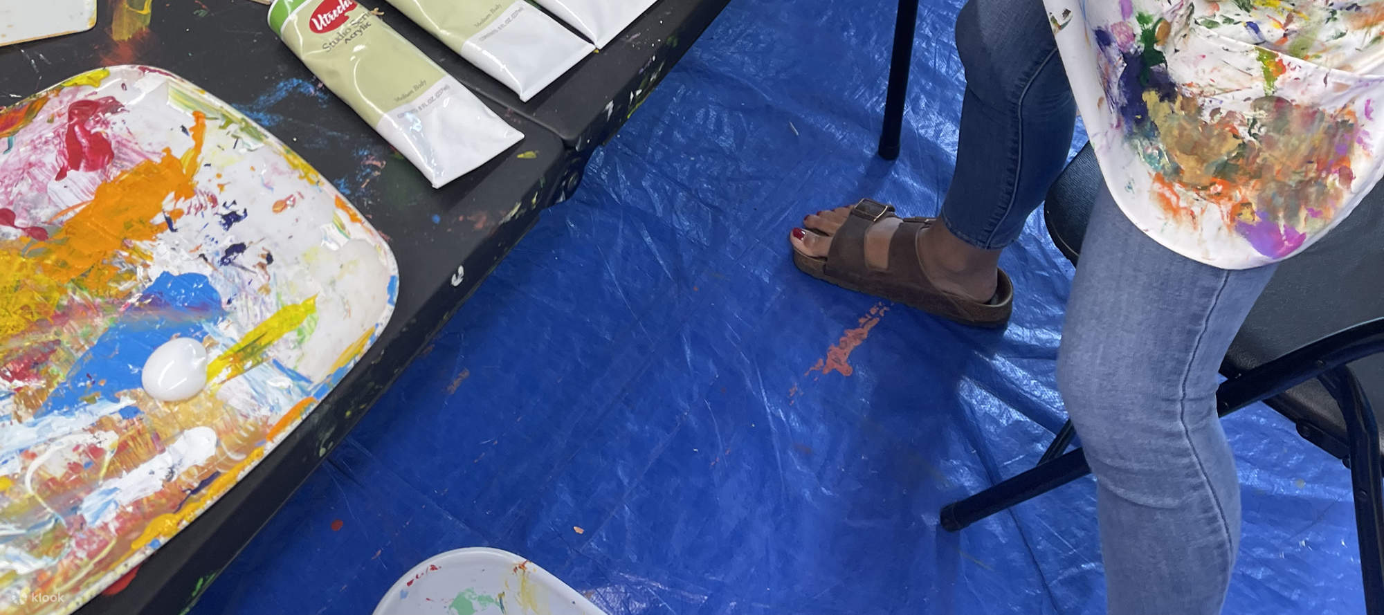 Abstract Painting with Palette Knives in New York