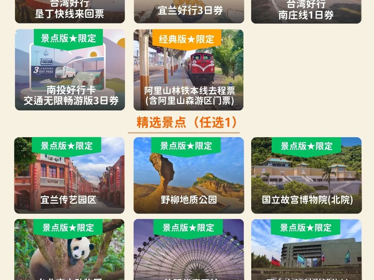 【Taiwan PASS 】3合1版｜高铁+捷运+台湾好行