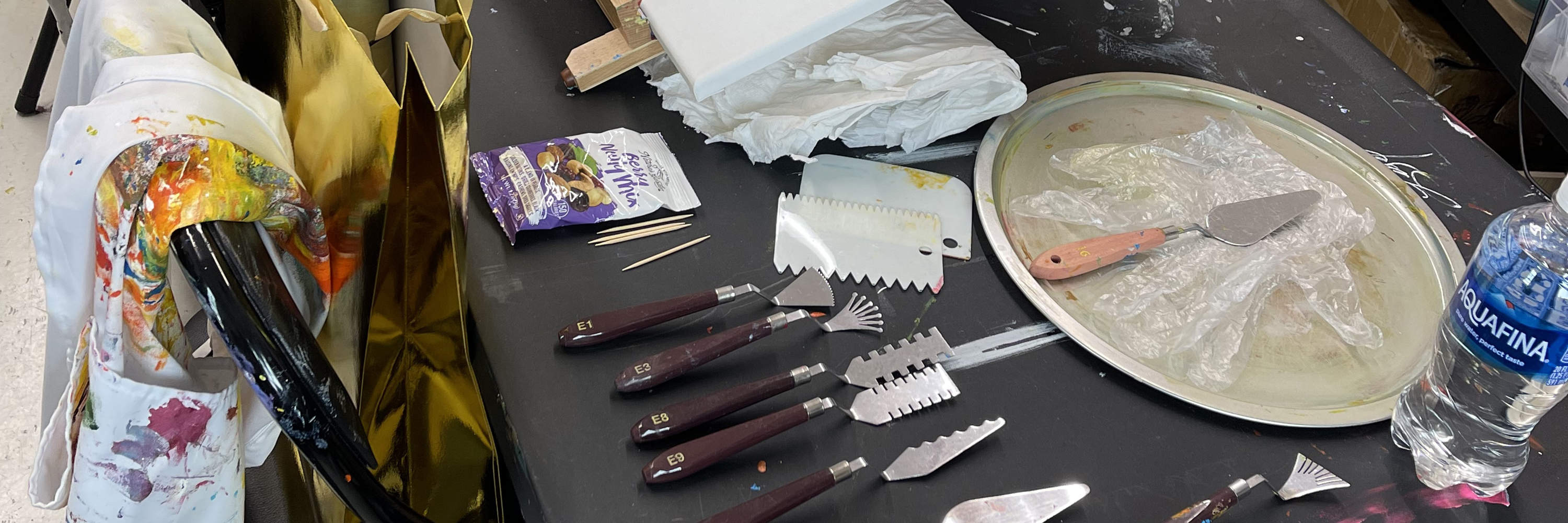 Abstract Painting with Palette Knives in New York