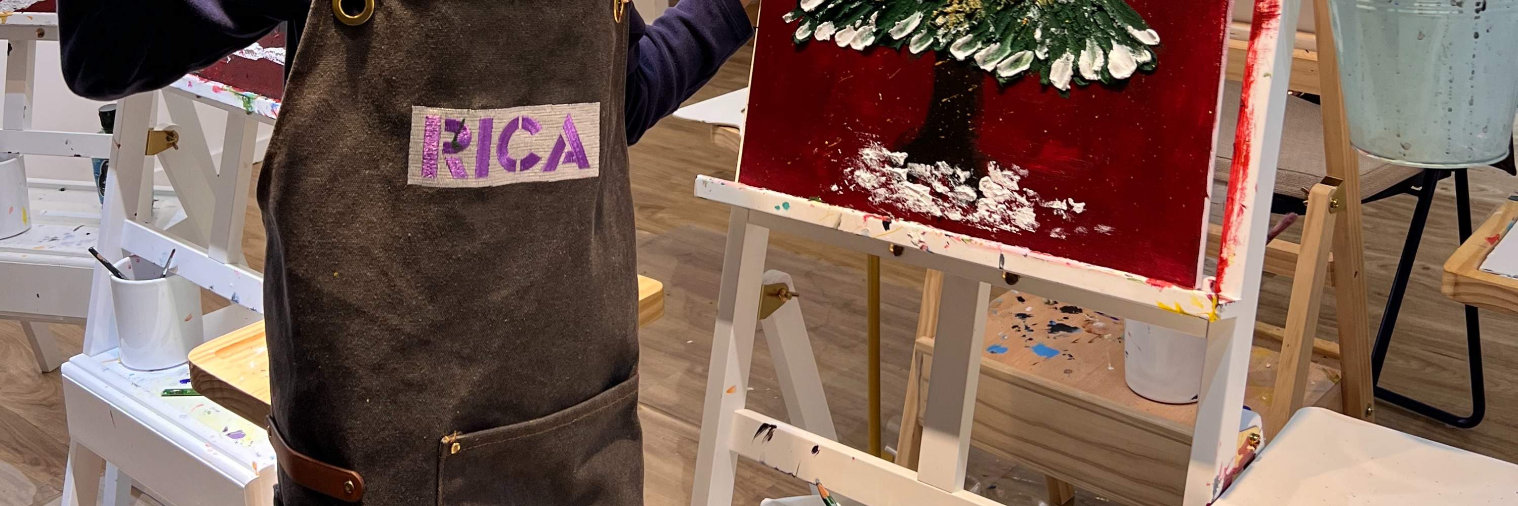 Rica Art Space - Lokakarya jamming seni akrilik｜Lokakarya lukisan tekstur｜Seni & Anggur｜Wan Chai