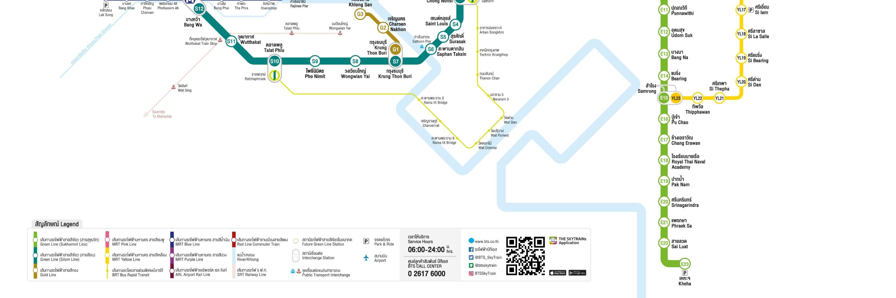 Mapa de transporte de Bangkok