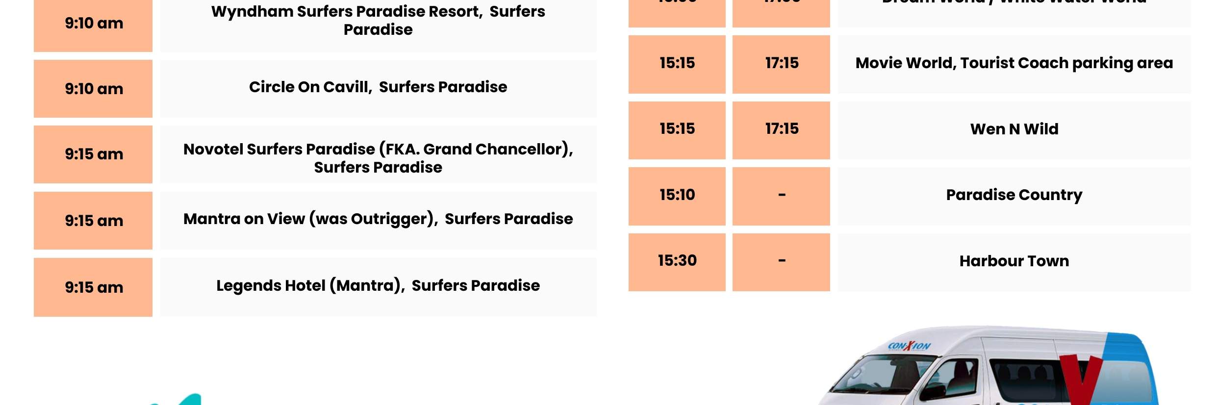 ゴールドコースト テーマパーク送迎パス