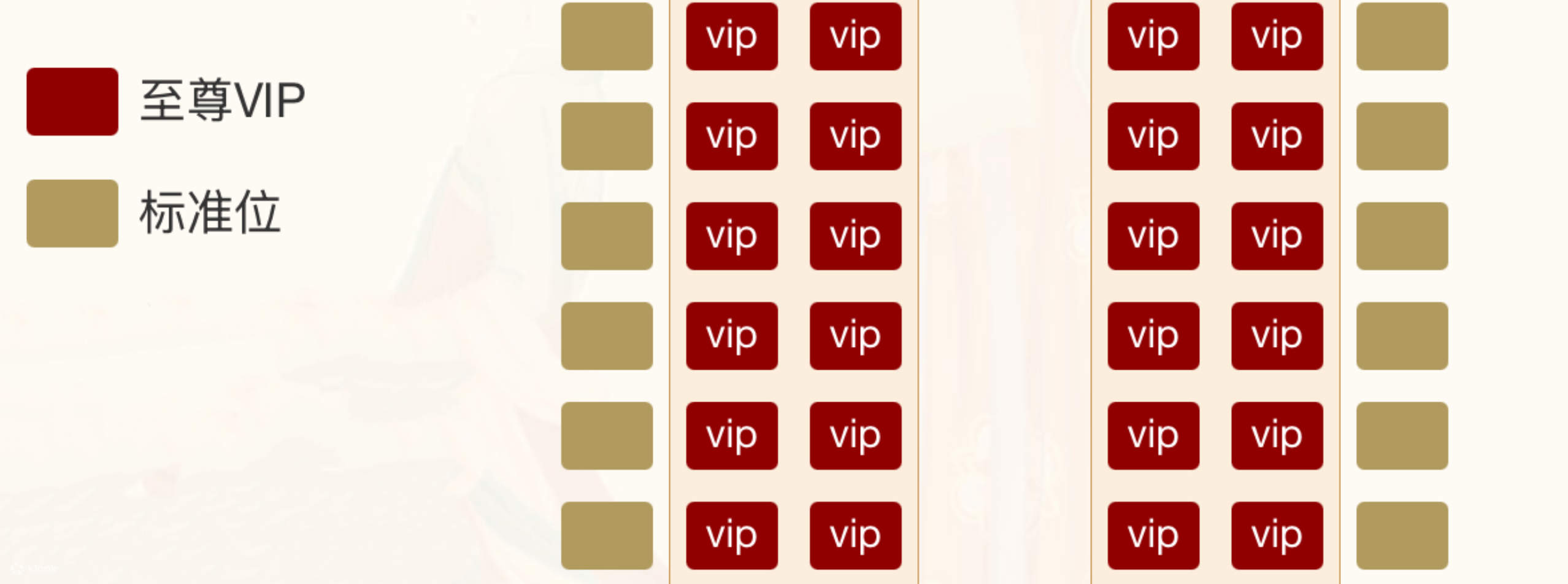 Plan de table du banquet impérial du palais Tang