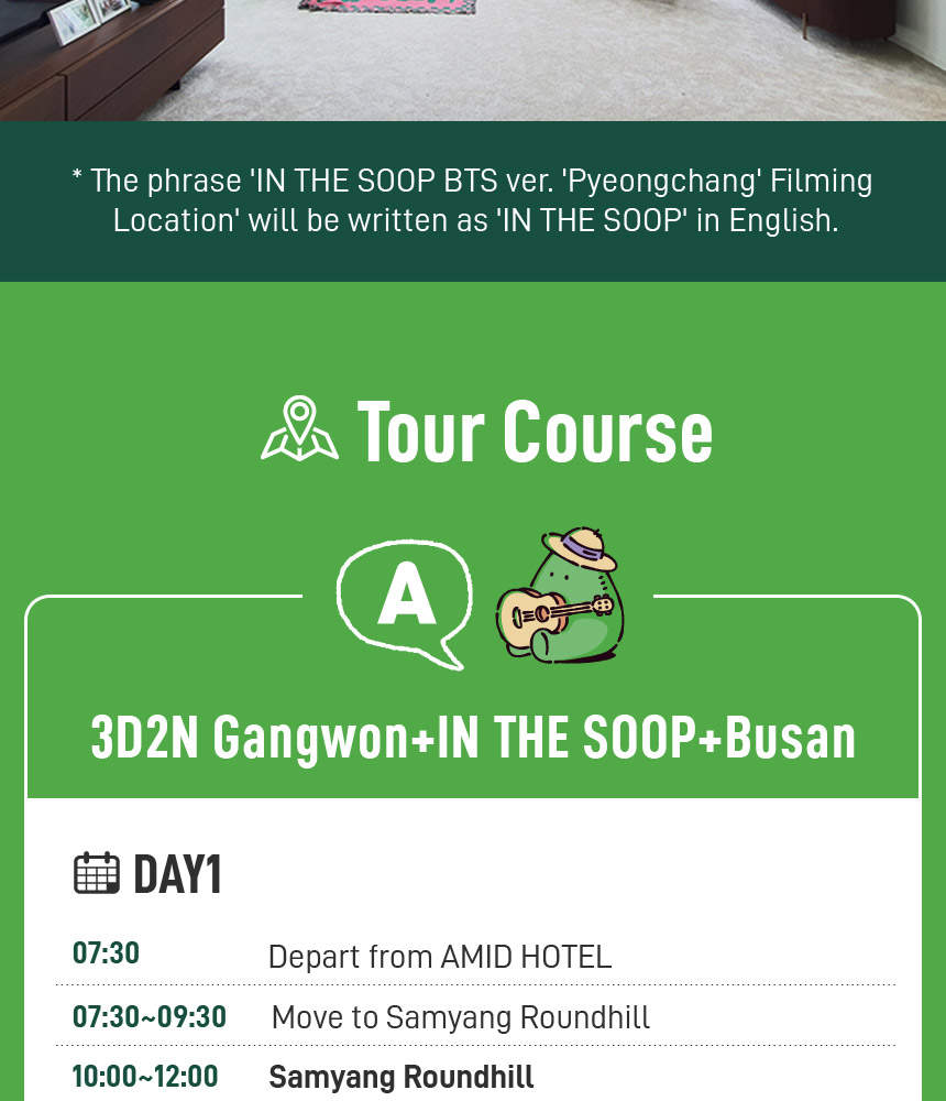 IN THE SOOP BTS Ver. 'PyeongChang' Filming Location STAY TOUR Klook