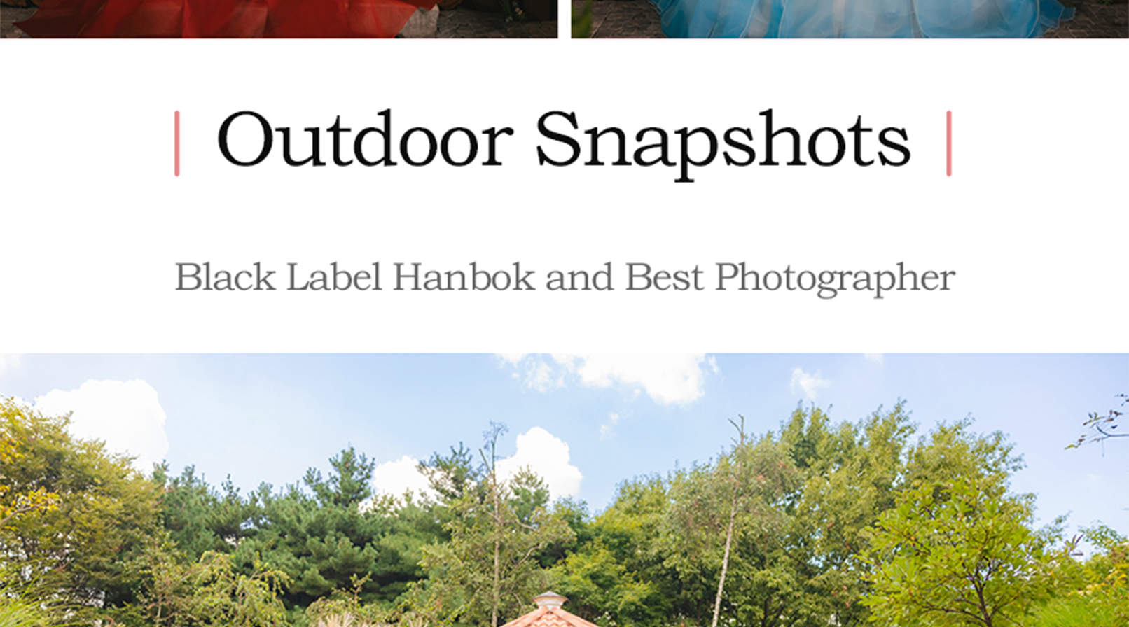 Sesión de fotos con Hanbok Black Label de Seúl y fotos al aire libre y en estudio Hanok