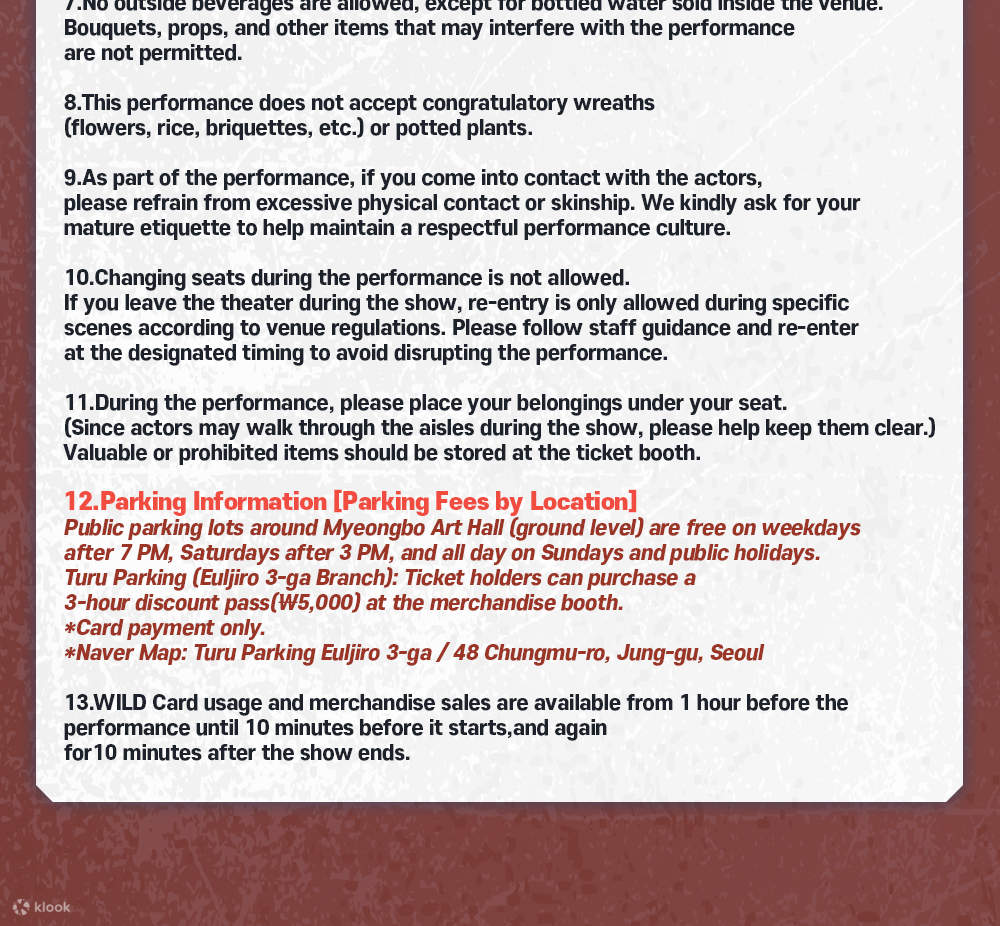 Wild Wild After Party Musical Seoul Ticket