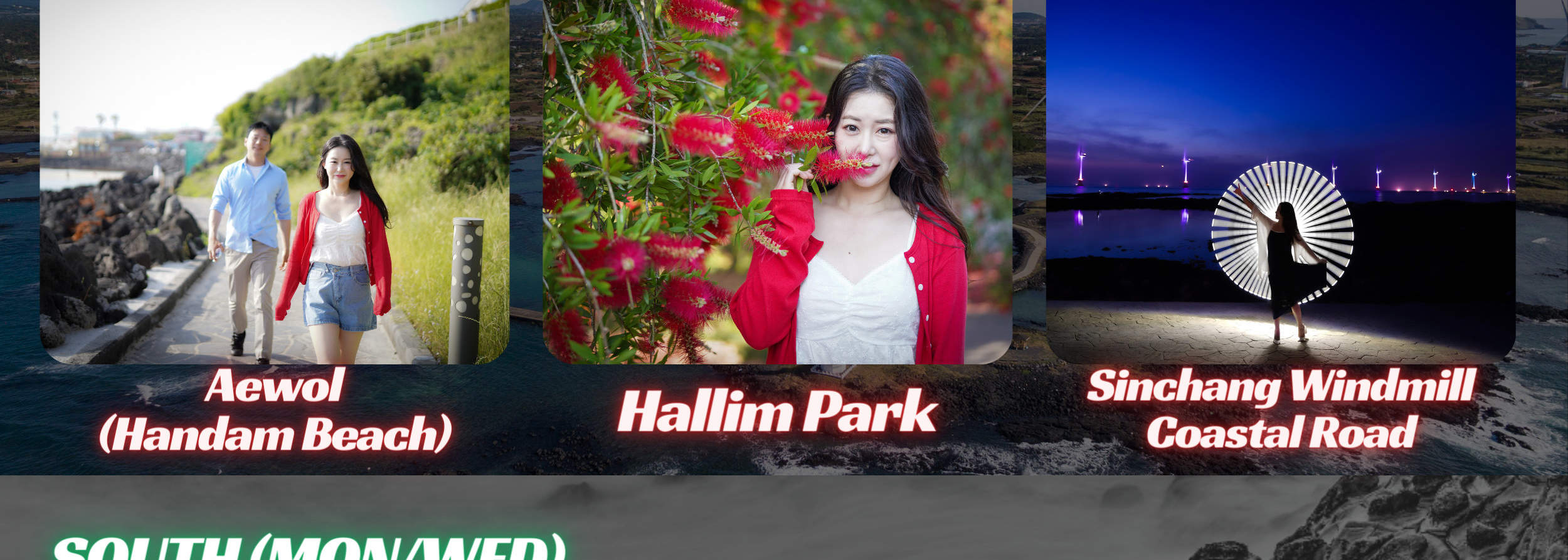 Experiencia de sesión de fotos en lugares emblemáticos de Jeju