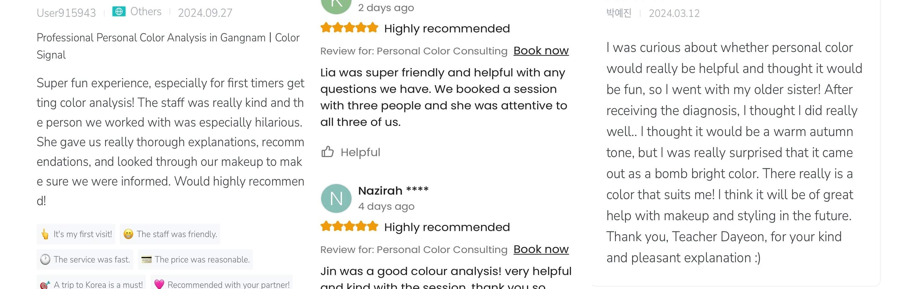 Experiencia de Análisis de Color Personal por Color Signal en Gangnam, Seúl