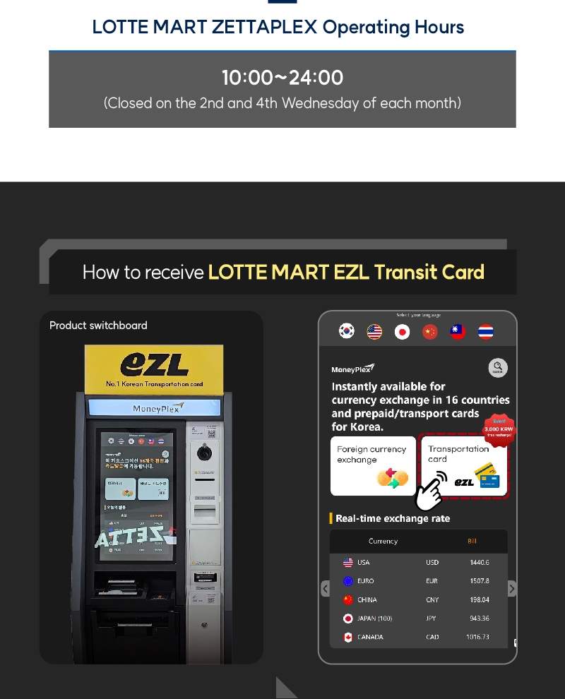 LOTTE MART EZL CARD I Profitieren Sie von öffentlichen Verkehrsmitteln und K-Shopping-Vorteilen