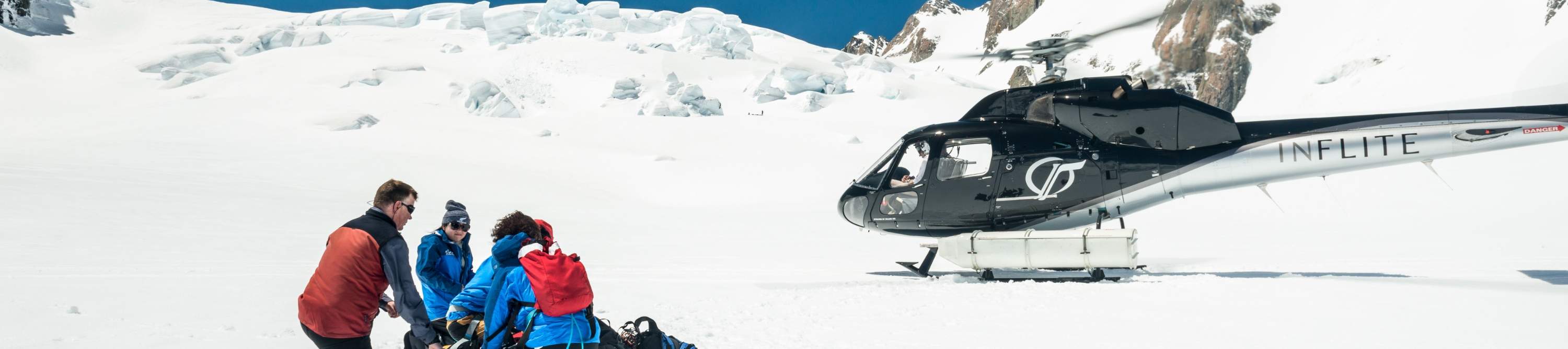 Fly to the tasman glacier and hike