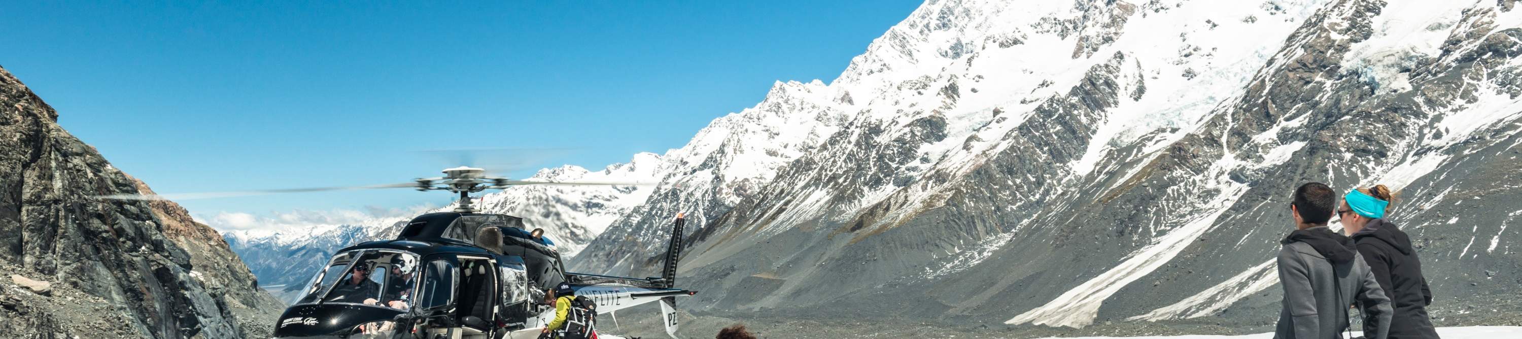 Guía en helicóptero, caminata en helicóptero por el glaciar del monte Cook