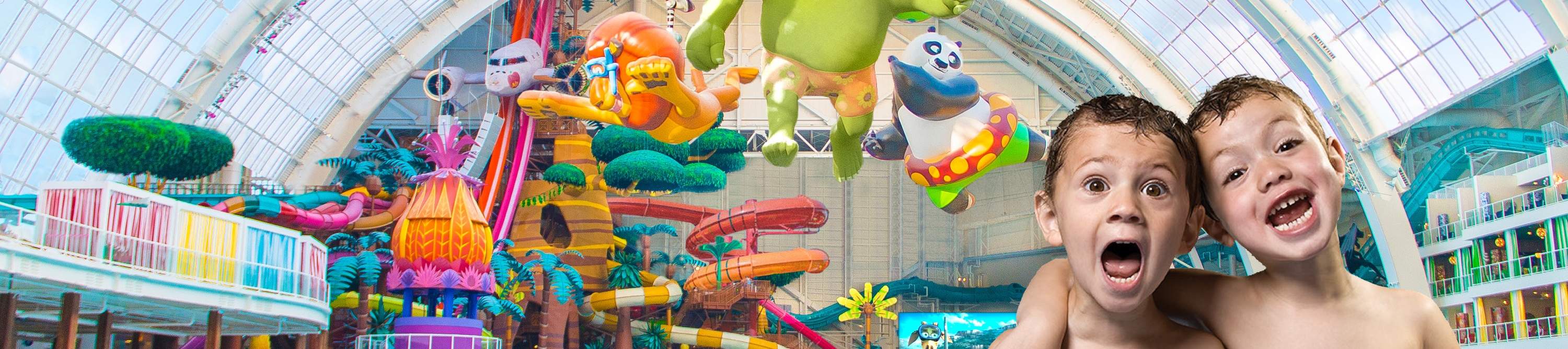 two children at the DreamWorks Water Park