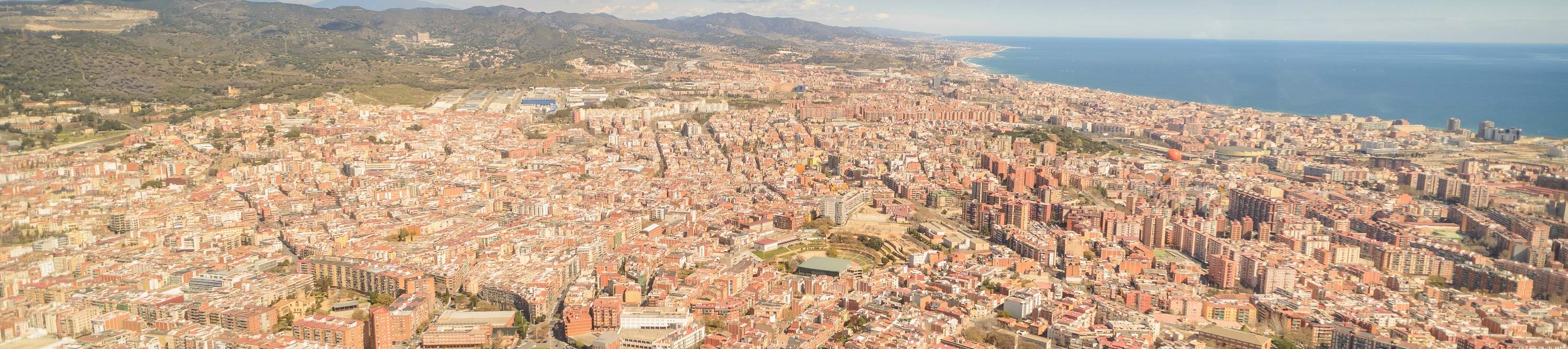 Vue de Barcelone en hélicoptère