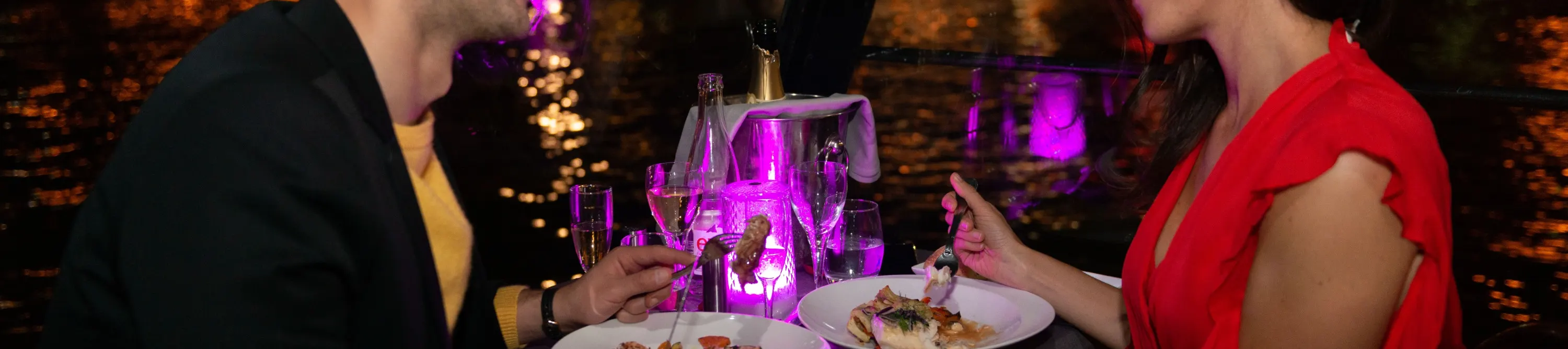 Moulin Rouge Show with Dinner and City Bus Tour in Paris