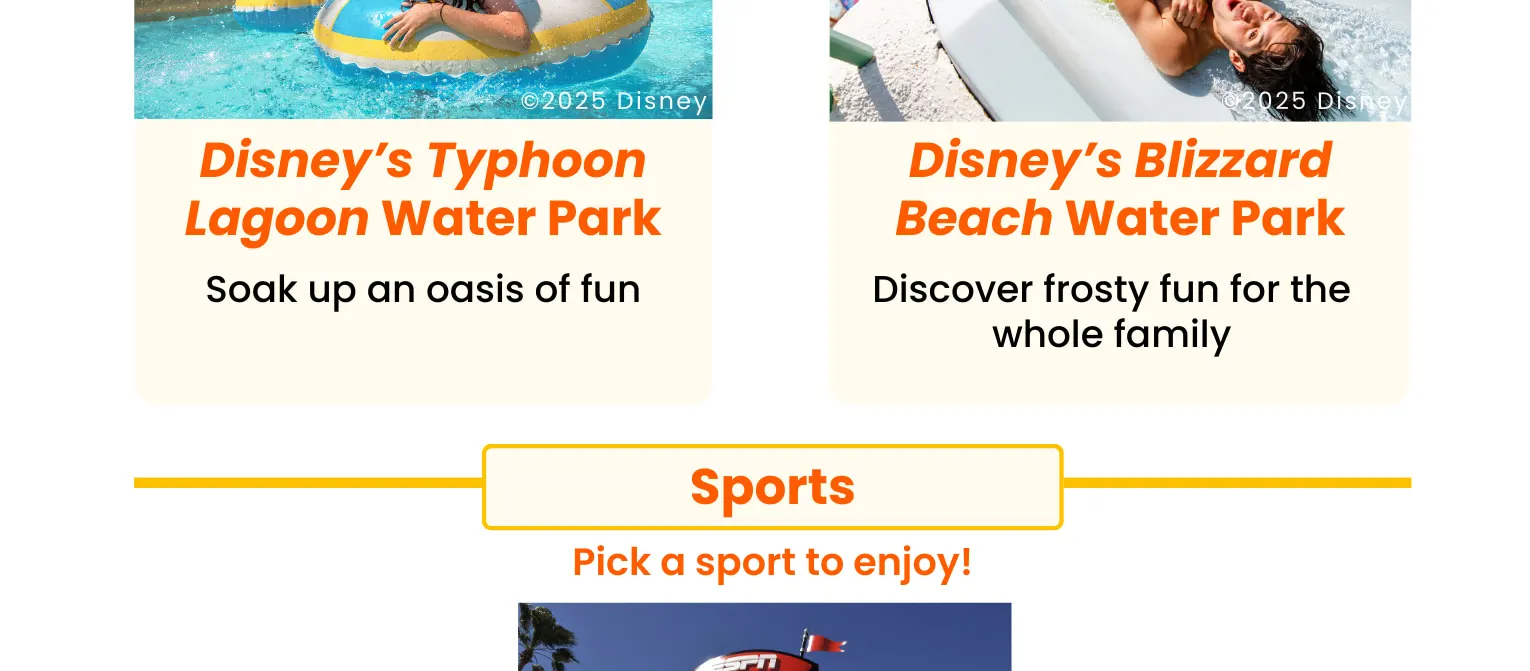 Water parks and sports