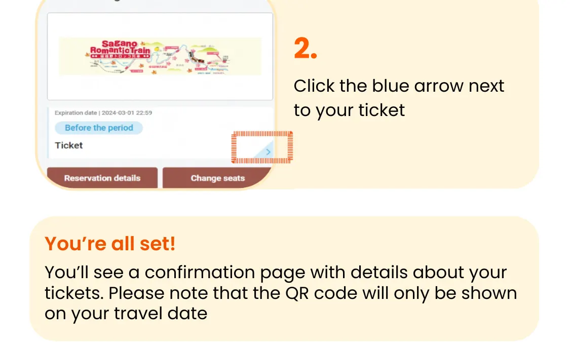 How to use Sagano Romantic Train ticket