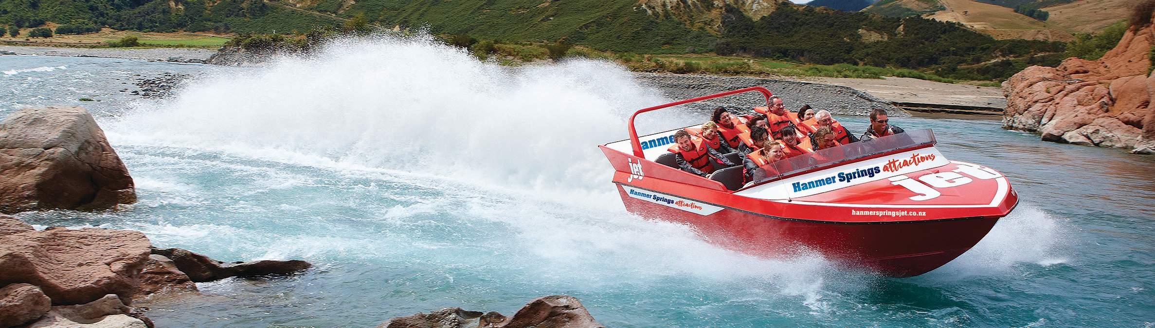 เจ็ตโบ๊ตในน้ำตื้นและแก่ง Hanmer Springs