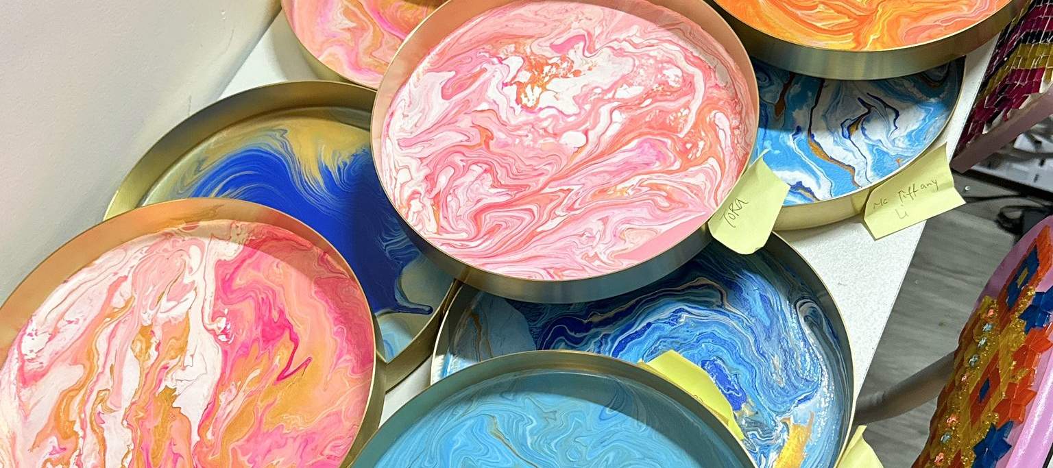 JUST BEフルイドアート｜フルイドベア｜フルイドラビット｜フルイド時計｜ゴールドトレイフルイドアート【ミニフルイドベアワークショップ付き】｜香港馬灣藝術村