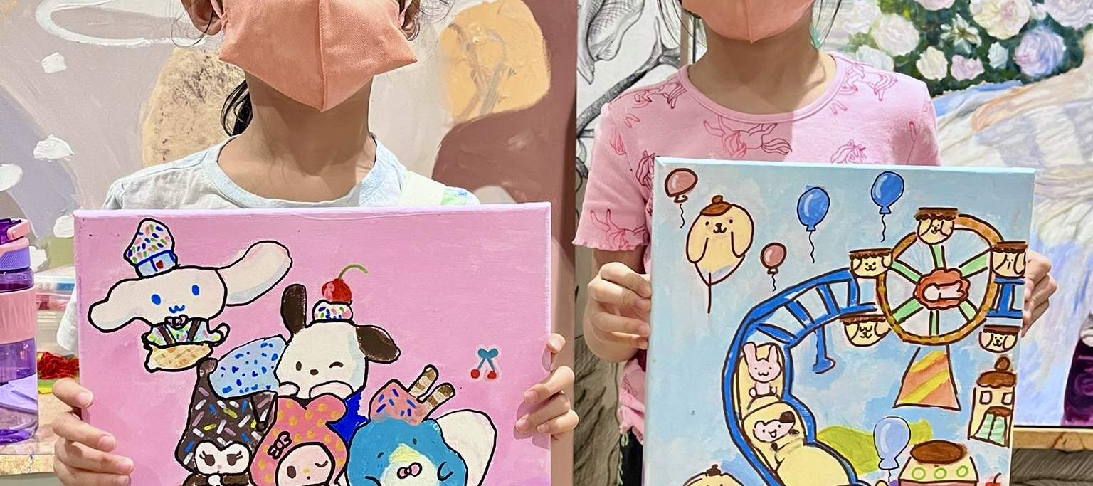 초크 앤 펜슬 아트 카페 - 캐릭터 아크릴 페인팅