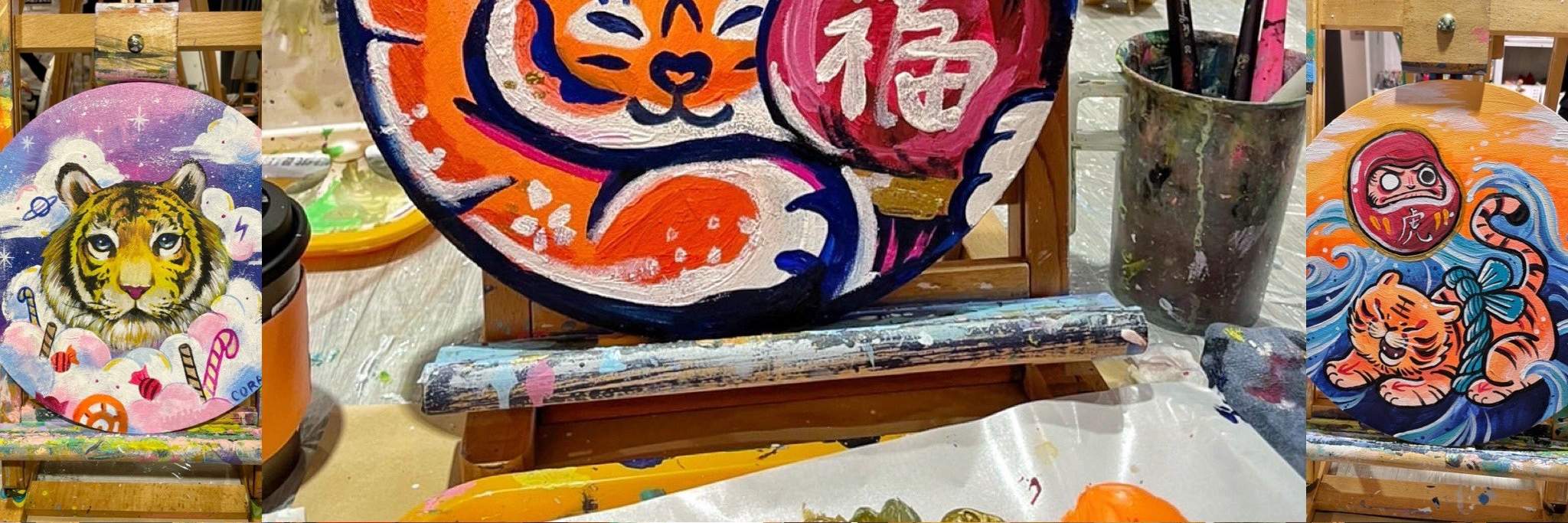 Taoyuan｜Atelier dei sogni Dipingi.Crea｜Laboratorio di acrilico, pittura fluida e pasticceria fai-da-te｜Prenotazione telefonica necessaria