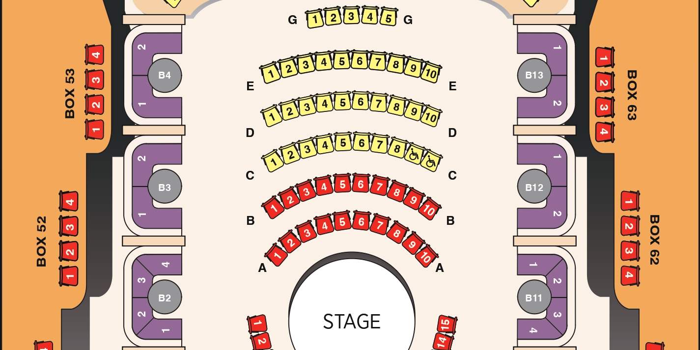 忘れられないアトミックサルーン体験のために、座席マップで最適な席を見つけましょう