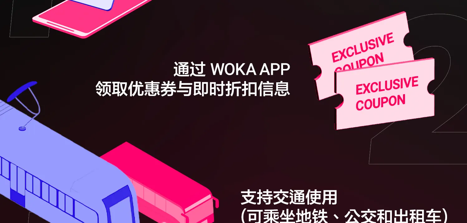WOKA 会员卡 - 交通 + 旅游优惠