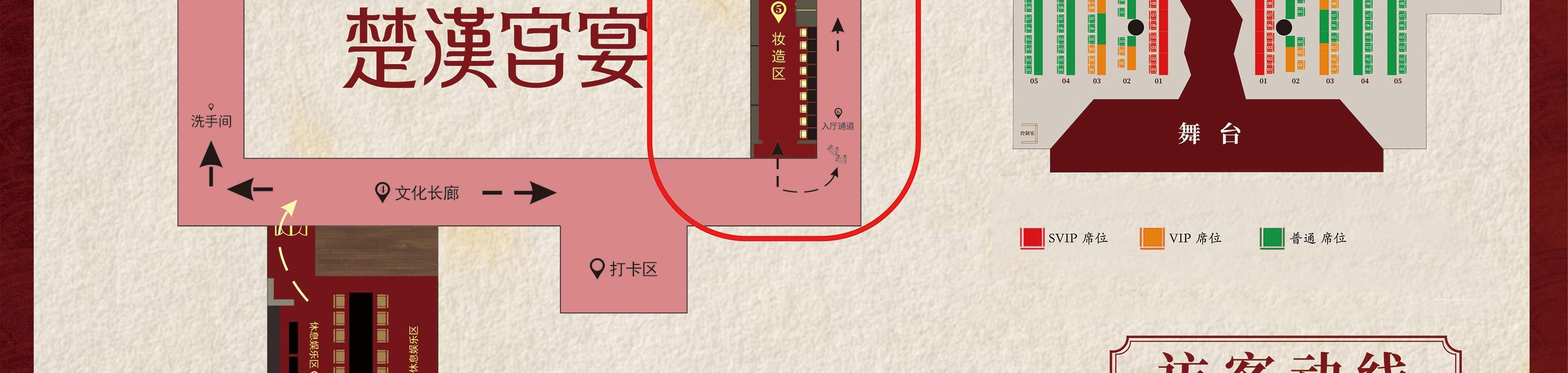 Bingkai merah adalah diagram instruksi untuk riasan Perjamuan Istana Chu-Han