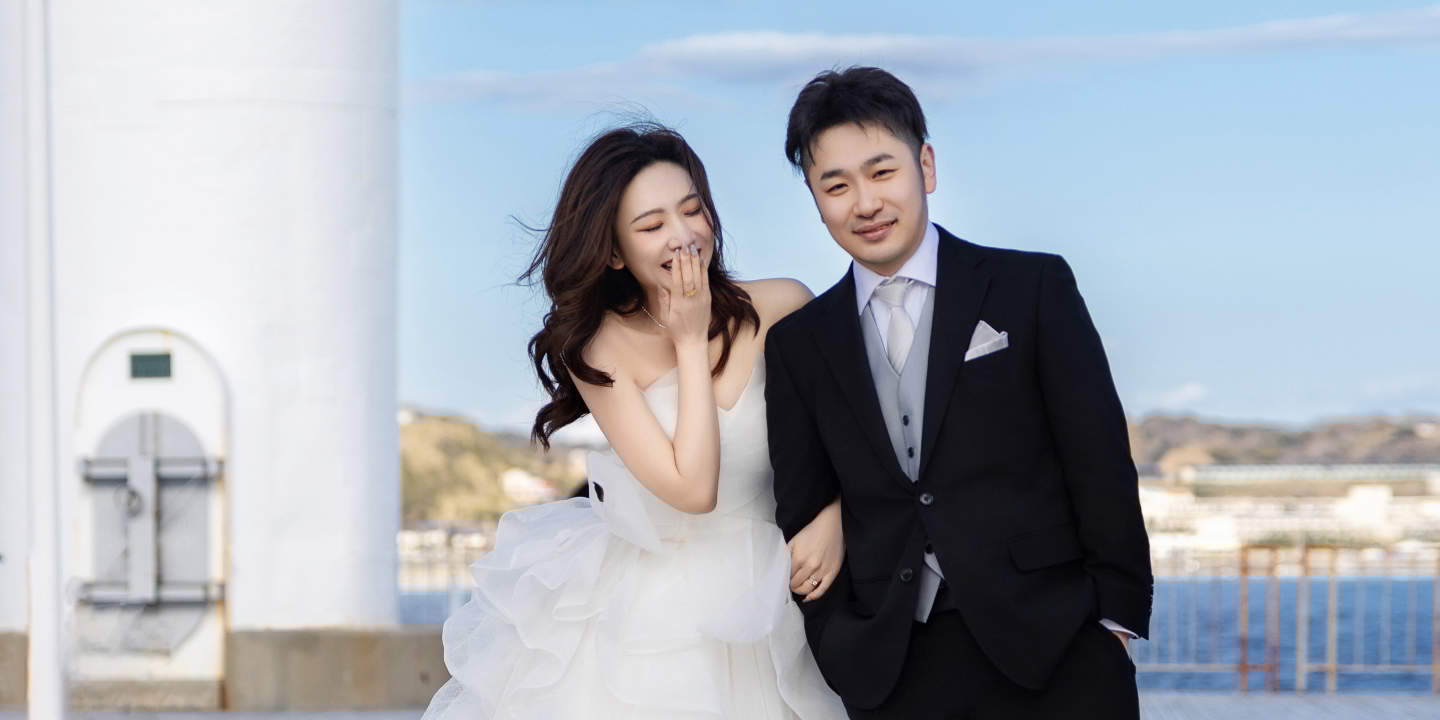 Sesión de fotos de boda en Kamakura y Yokohama con estilismo profesional