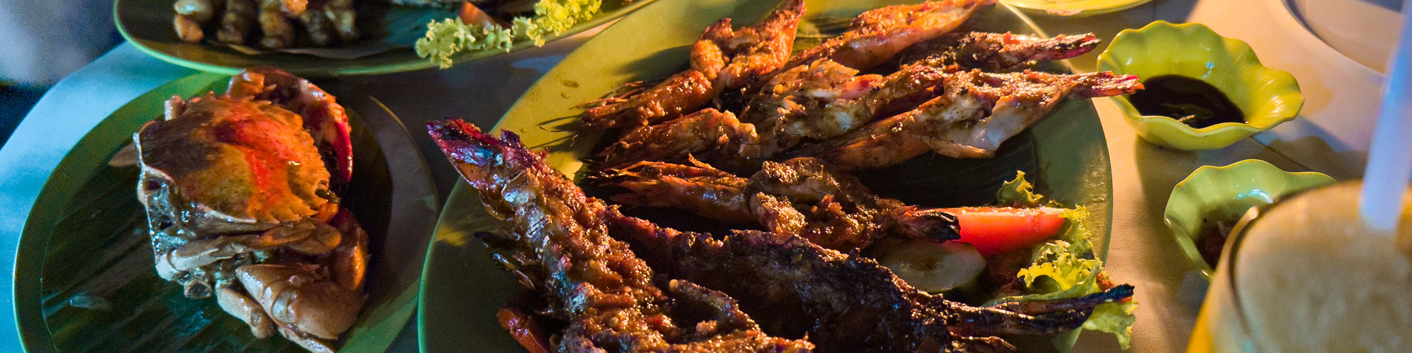 Морепродукты на пляже