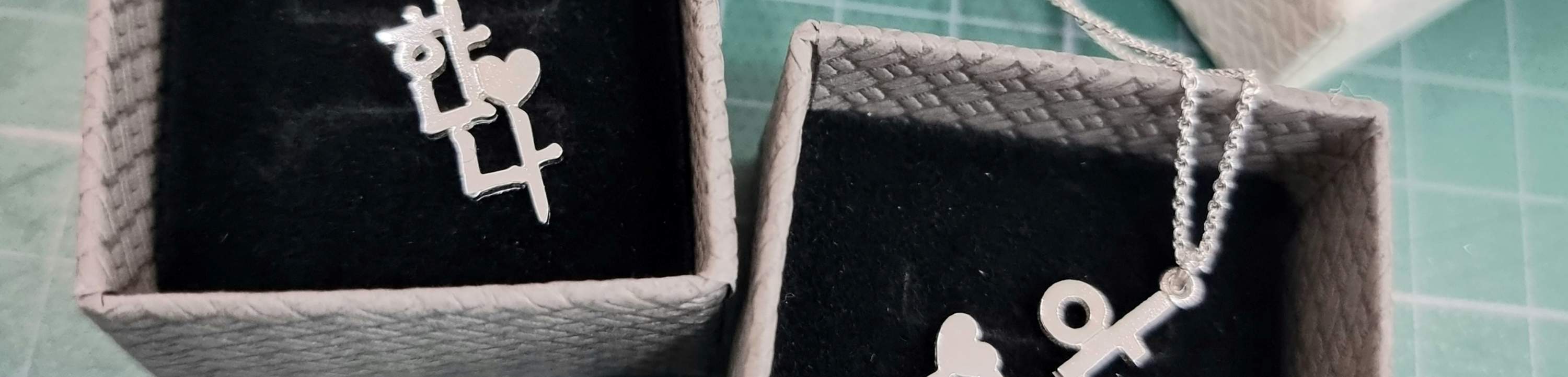 Seoul Korean Alphabet Silver Type Stamp/Silver Jewelry Making Shop