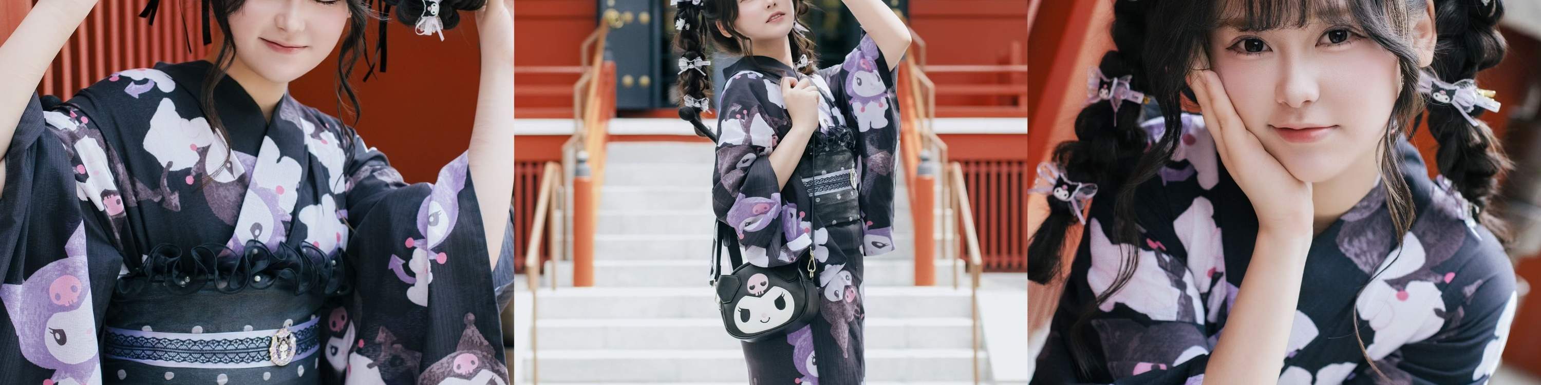 Bring your own dolls and we'll add them to your kimono for an original look! (Klook Exclusive Characters Kimono: Pink, Purple/Black, Red/white,blue)