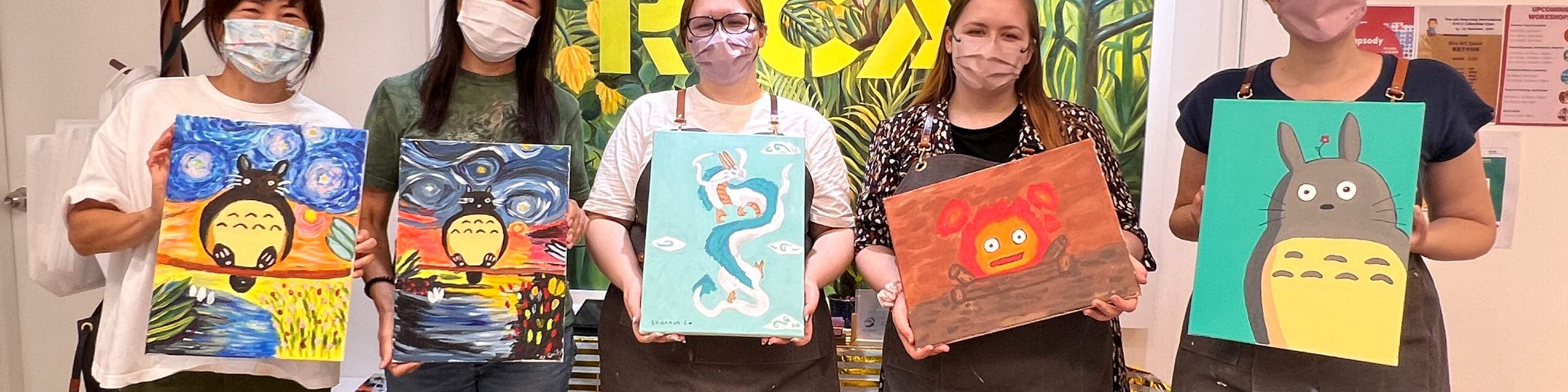 Rica Art Space - Lokakarya jamming seni akrilik｜Lokakarya lukisan tekstur｜Seni & Anggur｜Wan Chai