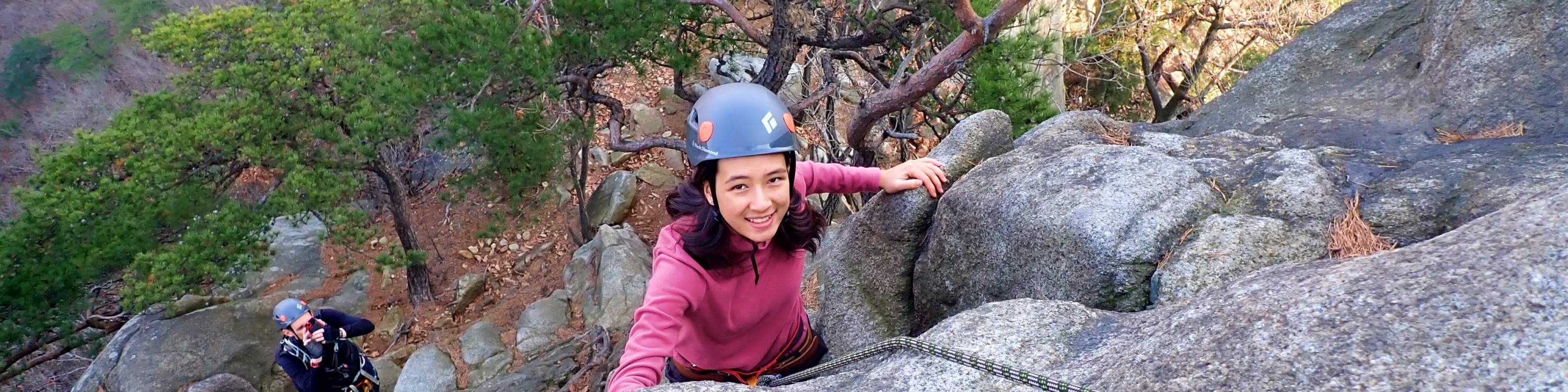 在首尔附近的山脊上体验真正的攀岩之旅