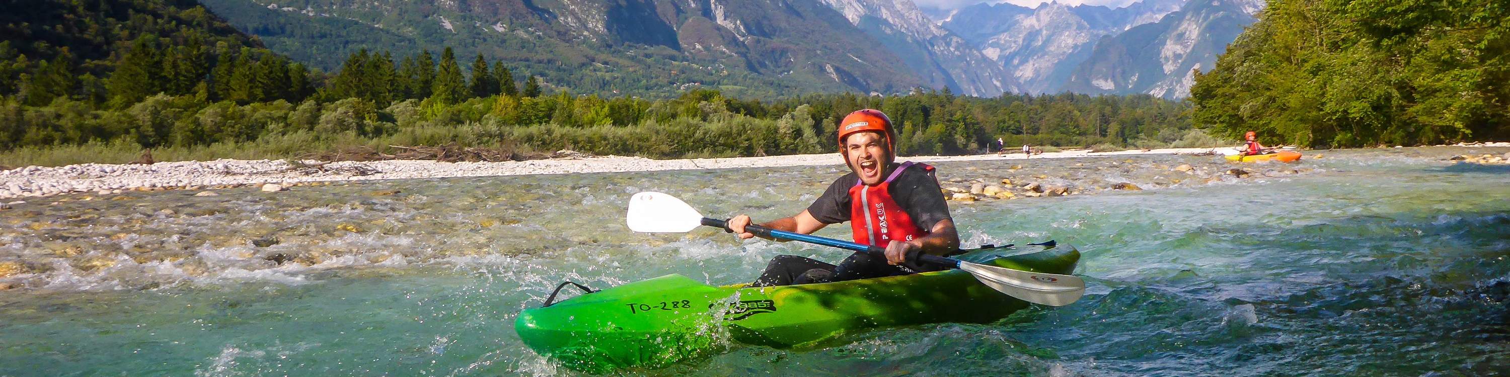 Sit-on-top kayaking on Soca river