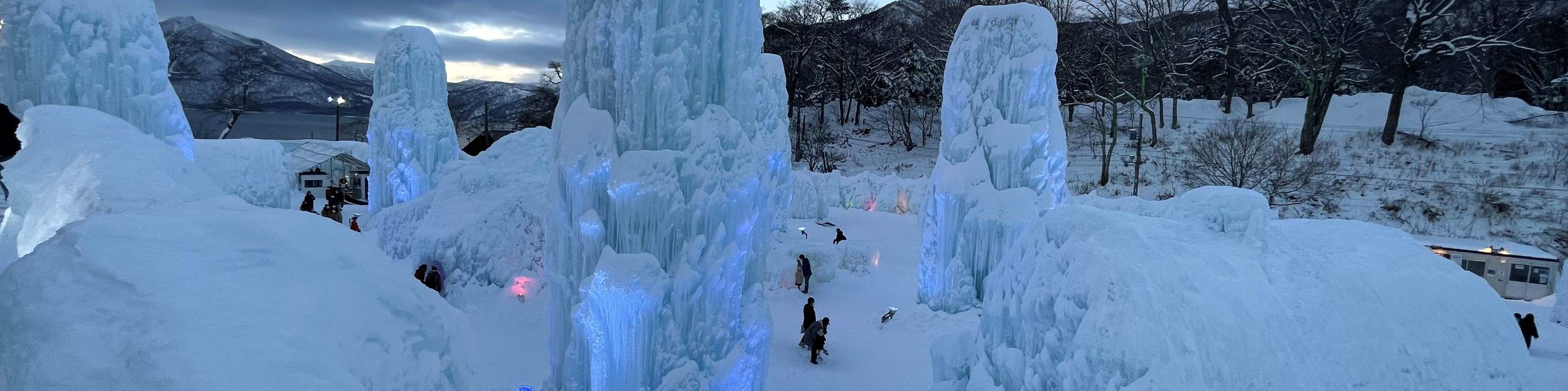 Lake Shikotsu Ice Fall Festival and the Hall of Great Buddha (Taxi Plan ...