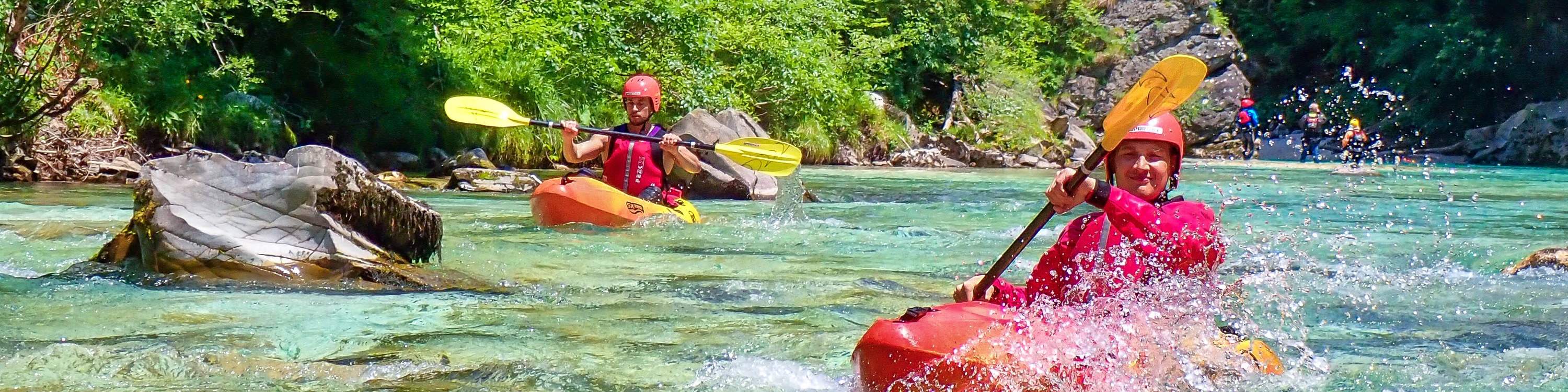 Sit-on-top kayaking on Soca river