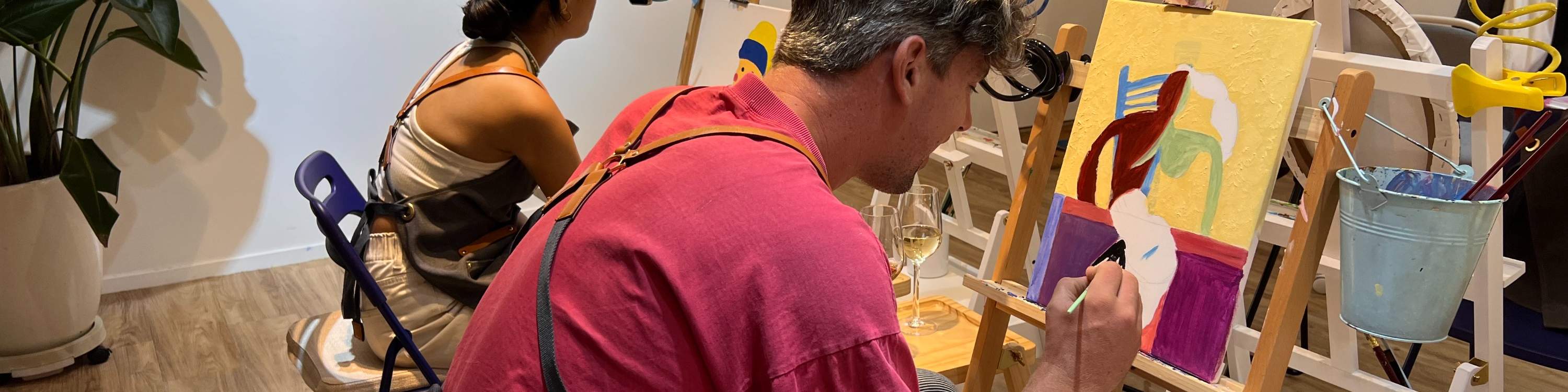 Rica Art Space - Lokakarya jamming seni akrilik｜Lokakarya lukisan tekstur｜Seni & Anggur｜Wan Chai