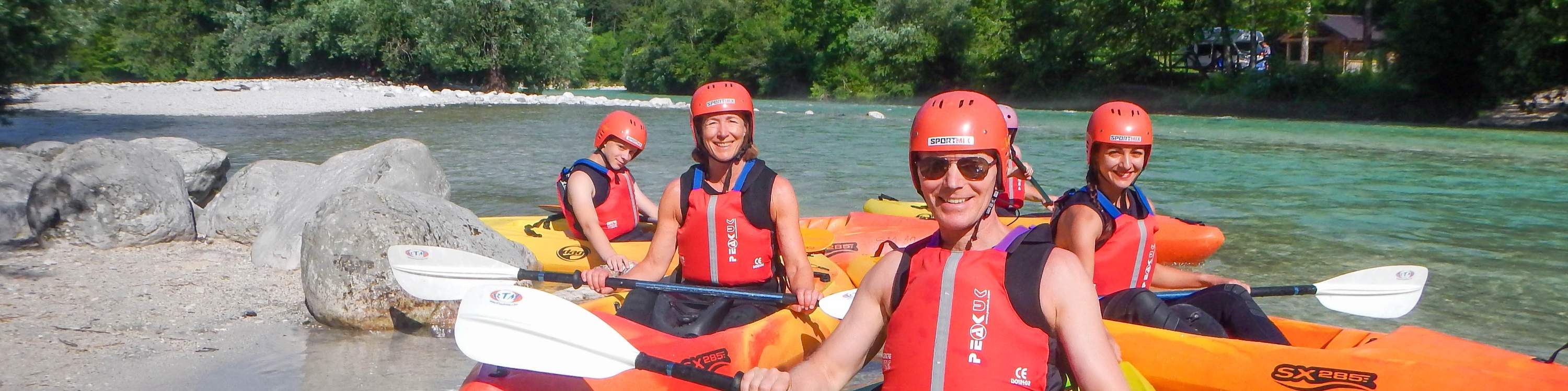Sit-on-top kayaking on Soca river