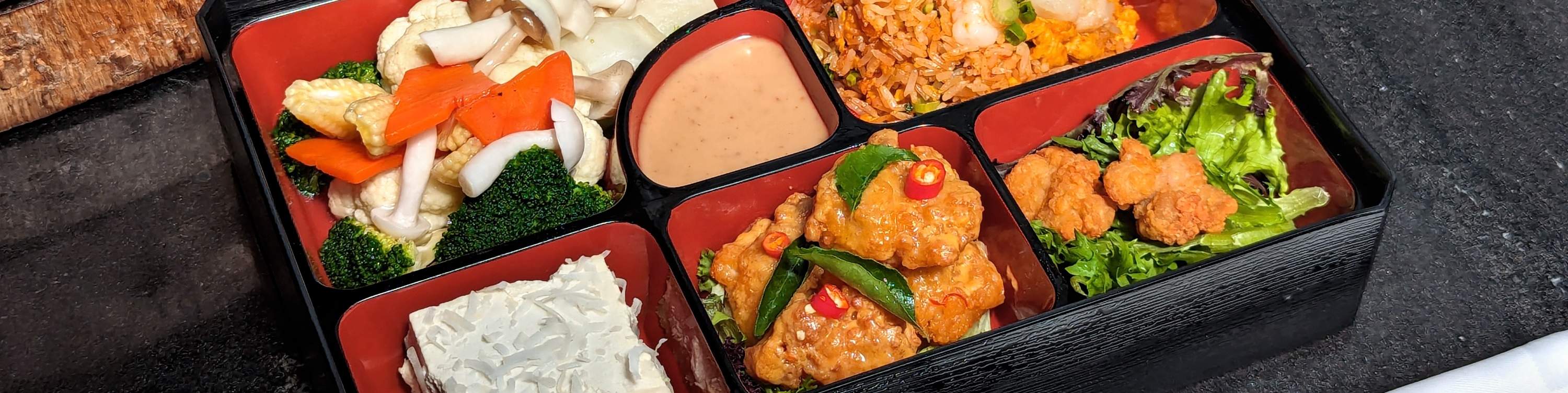 Set Makan Tengahari Bento - Pilihan Asia, Barat, India Bukan Vegetarian, India Vegetarian tersedia