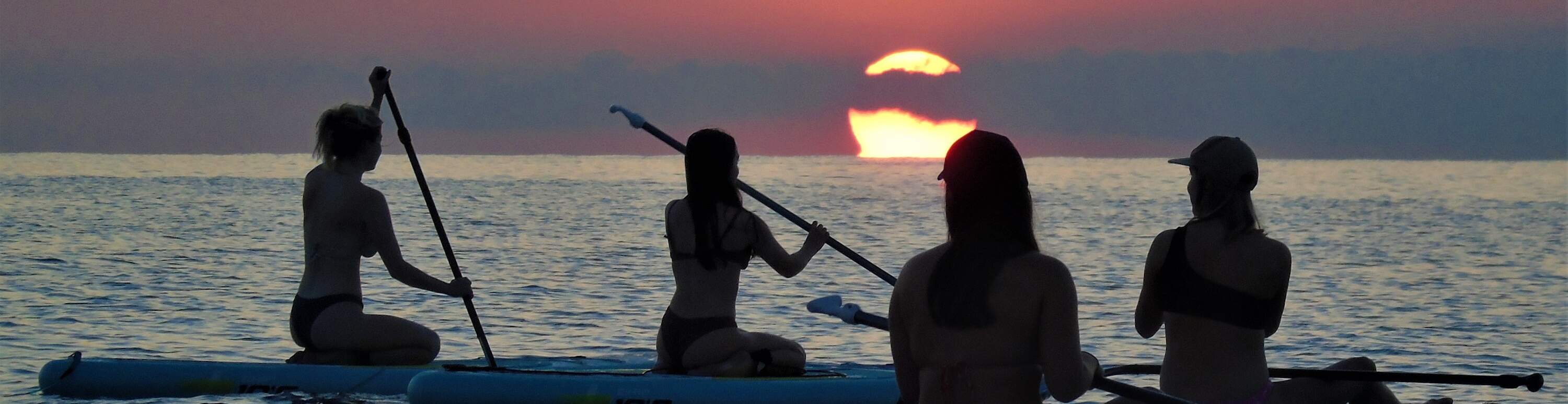 Group paddle session with stunning morning views of the sea