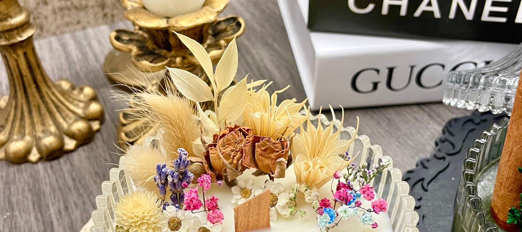 Taipei Dried Flower Fragrance Candle Treasure Box & Dried Flower