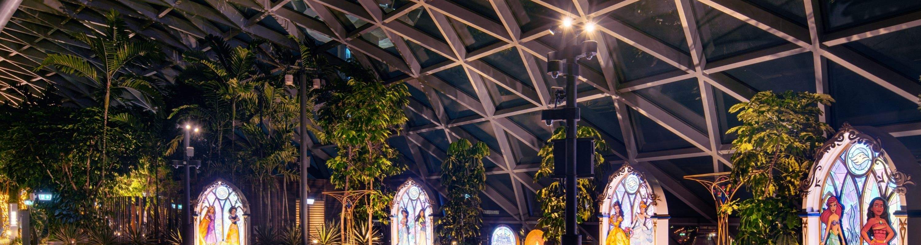 小镇广场的迪士尼公主